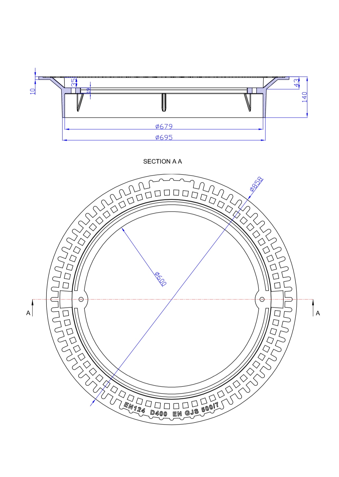 Cast Iron Covers, Ø605, Class D400