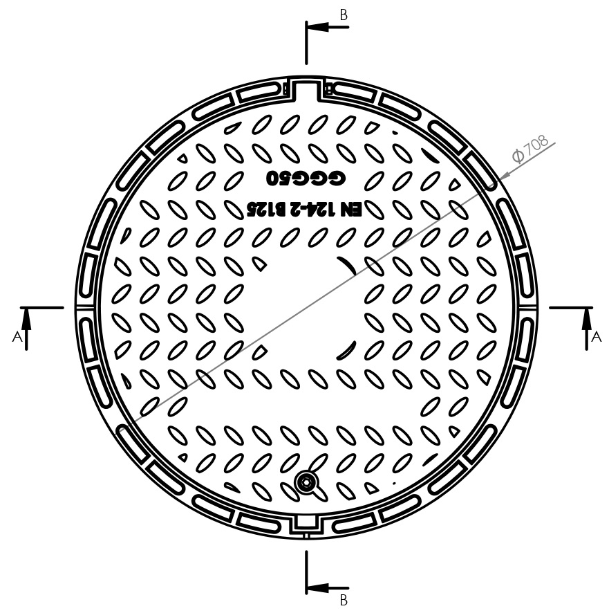 Cast Iron Covers, Ø600, Class B125