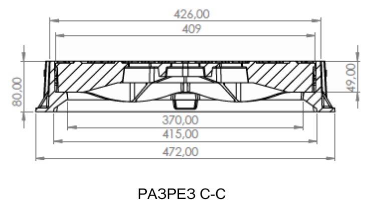 Cast iron grids, 472x472mm, Class D400