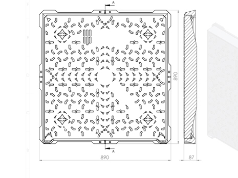Чугунен Капак, Квадратен 800x800, Клас D400