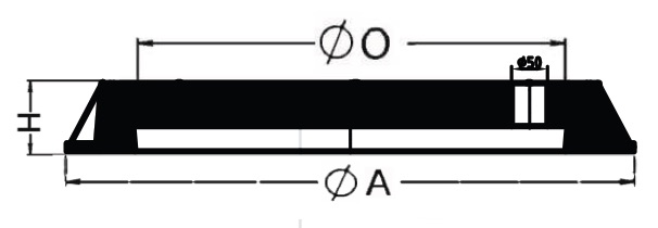 Polymer-concrete covers, Ø648 mm, Class A15, B125