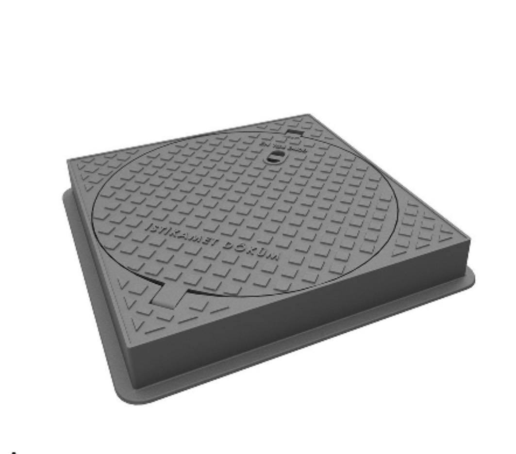 Cast iron Cover, with square frame, Class D400
