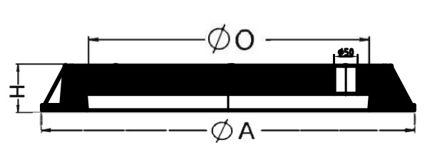 Polymer-concrete covers, Ø400 mm, Class A15, B125