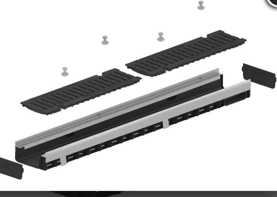 Linear Drains PP, 1000x156x71, Class D400