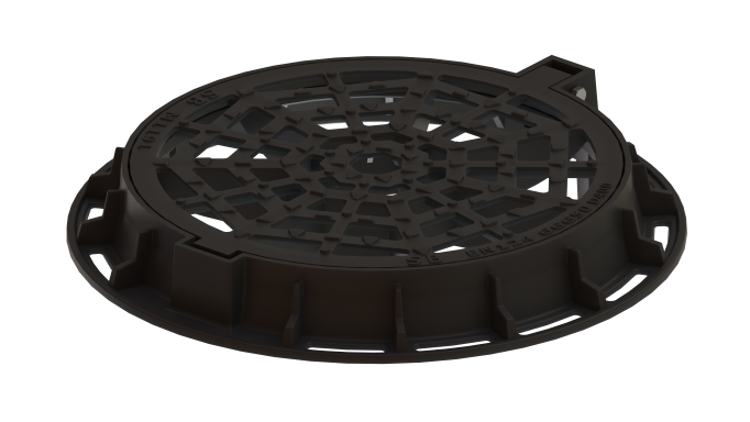 Чугуненa Решеткa с кръгла рамка Ф600, Клас D400