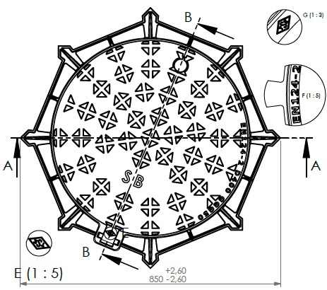 Чугунени Капаци, Ф600, Клас D400