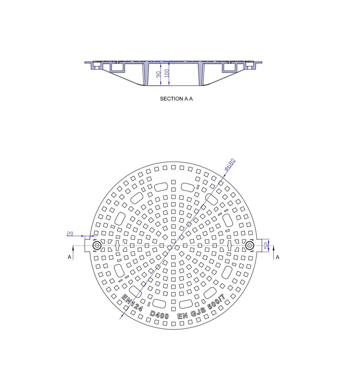 Cast Iron Covers, Ø605, Class D400