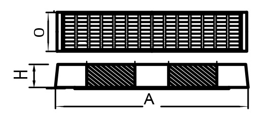 Polymer-concrete grids, 400 x 450 mm, Class B125, C250