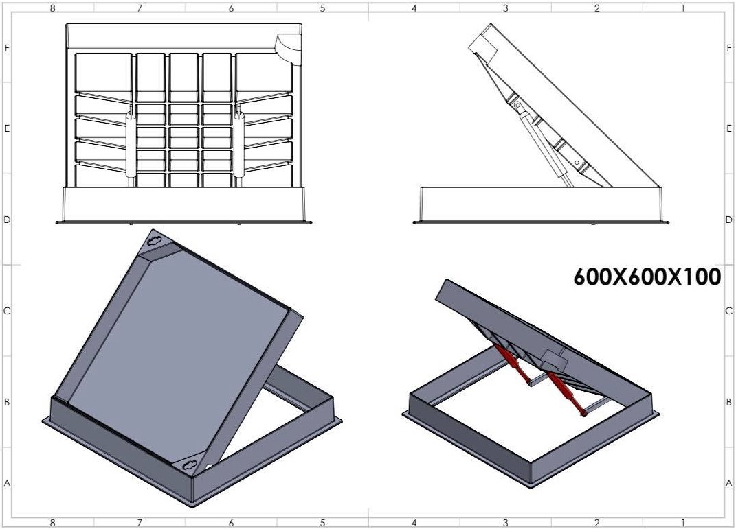 Access cover with flooring built-in, Class C250