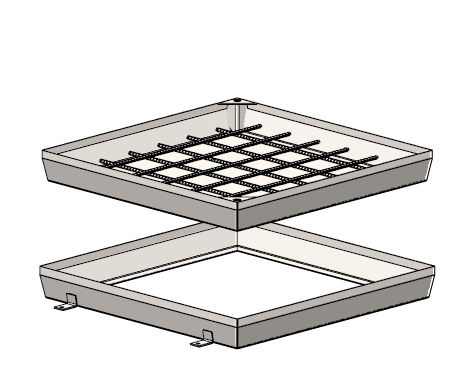 Access cover with built-in flooring, Class B125