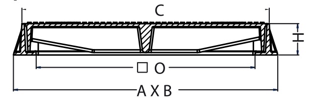 Cast iron grids, 472x472mm, Class D400