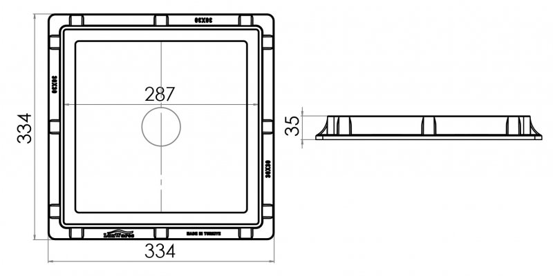 Grid with a frame for collection shaft PP, 30x30, Class A15