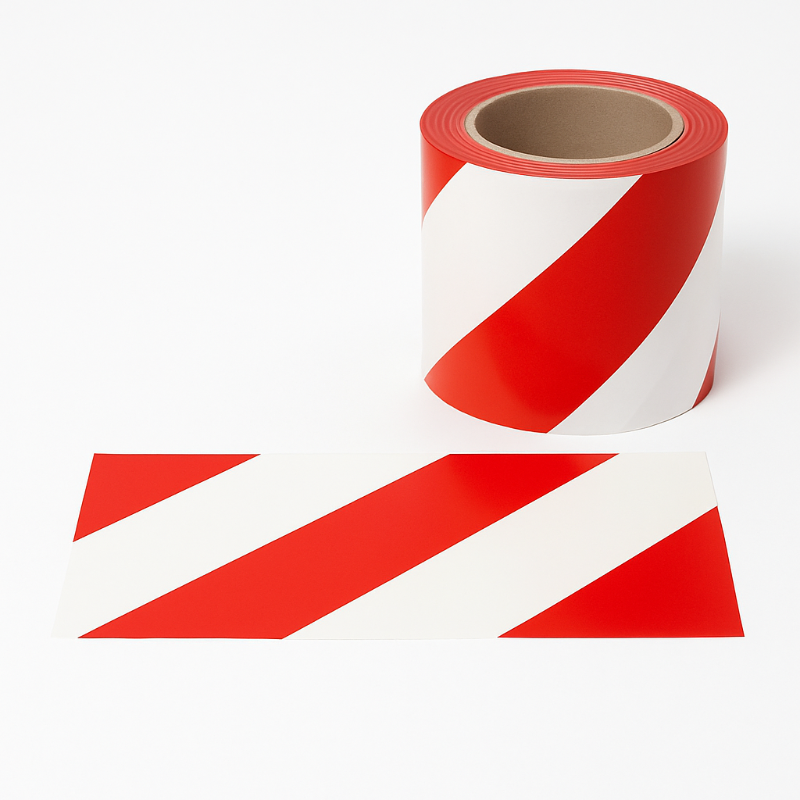 СИГНАЛНА МАРКИРАЩА ЛЕНТА БЯЛО/ ЧЕРВЕНО 40μm 75mm х 250М