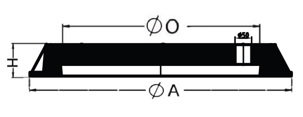 Polymer-concrete covers, Ø600 mm, Class A15, B125, C250, D400