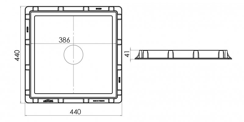 Grid with a frame for collection shaft PP, 40x40, Class A15