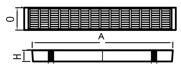 Polymer-concrete covers, 900 x 600 mm, Class B125